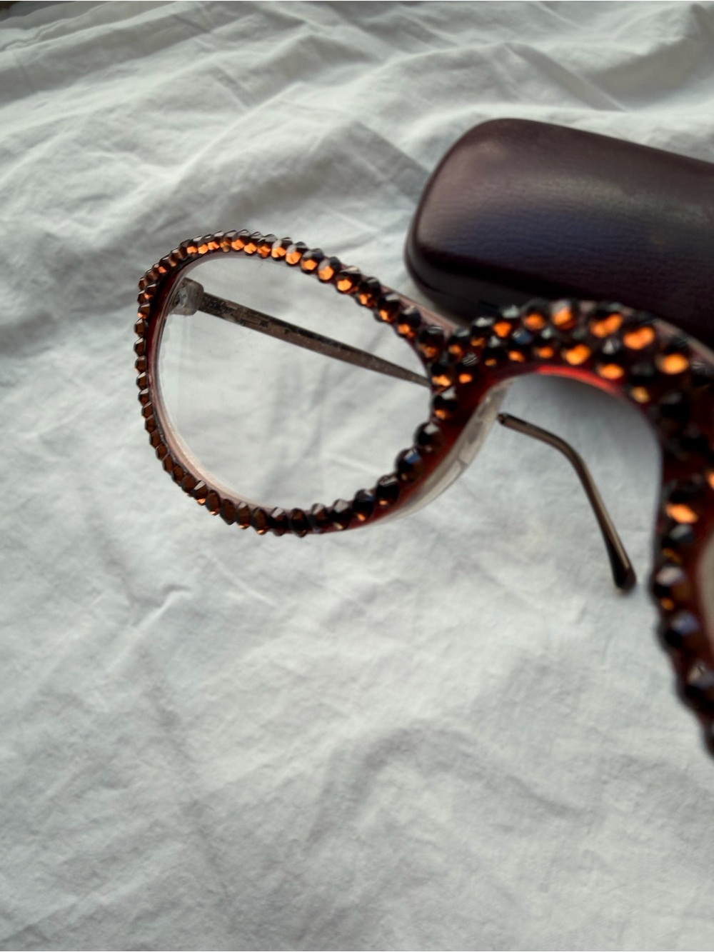 Jimmy Crystal NY Swarovski Rhinestone Reading Glasses +2.00 GL787 With Case - Picture 6 of 12